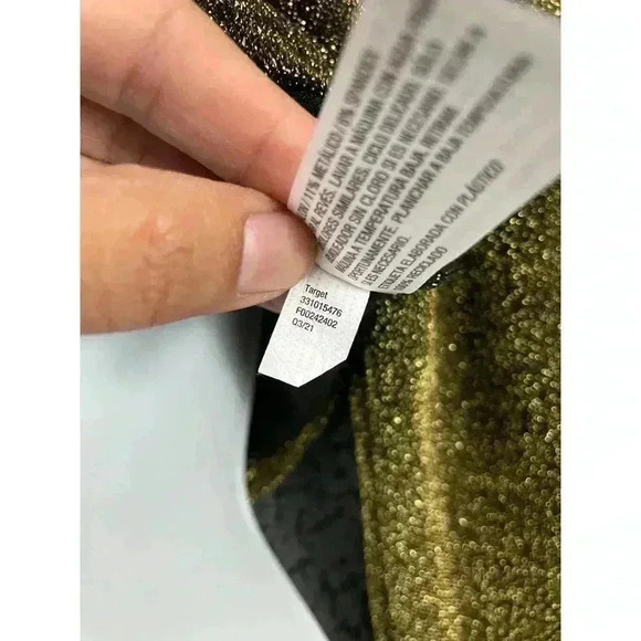 Sparkle Metallic Long Sleeve Top MEDIUM Wild Fable Women's Black Gold - Picture 4 of 9